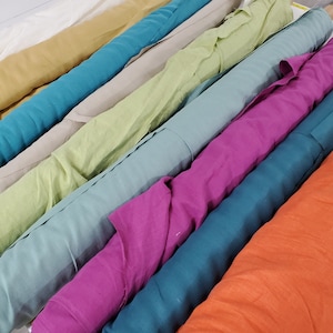 5 oz. solid LINEN in orange, blue, fuchsia, gold, green, oyster, latte, & more  perfect for drapery, décor, crafts, pillows, apparel, tables