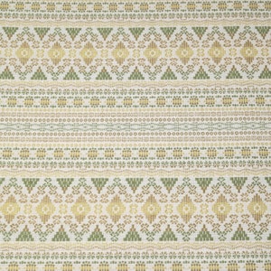 Colorful modern Fair Isle woven design in teal, blue, gold, yellow, green, ivory, & indigo perfect for bedding, apparel, table, upholstery,. image 8