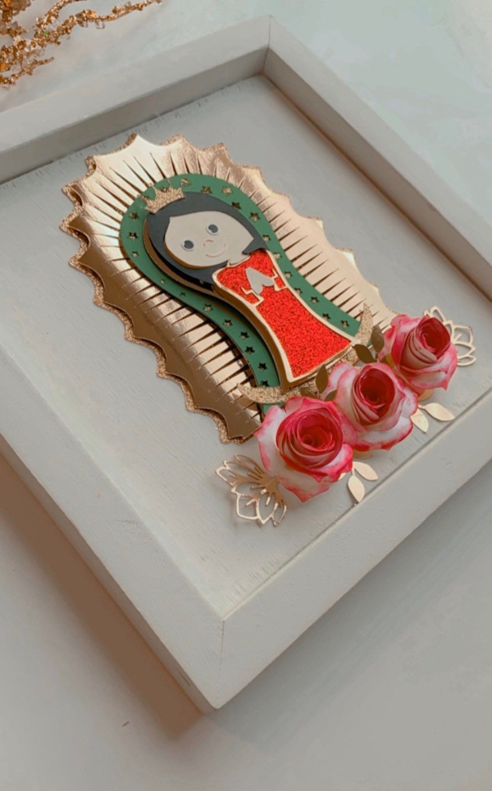 Marco 3D Virgen Guadalupe Arte de la pared Virgencita Etsy