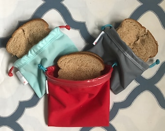 Bolsa de comida del tamaño del sándwich lavable y reutilizable