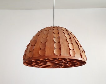 Very rare 60s wooden pendant light | Hans Agne Jakobsson era | danish swedish design