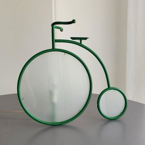 Postmodern rare 80s Italian bicycle table lamp| Memphis Milano style