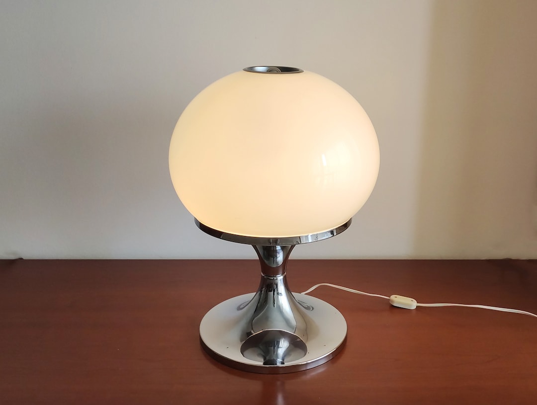 Large 70s Harvey Guzzini by Luigi Massoni Mushroom Table Lamp 4013| Space  Age Panton Pop Art Era