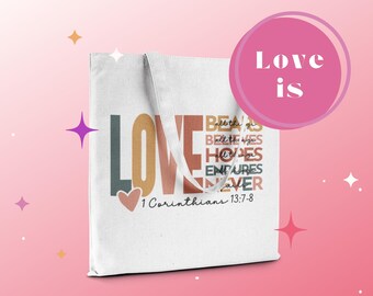 Faith Inspired Custom Canvas Tote Bag, Christian Gift for Women, Scripture Tote, Personalized Bible Study Bag, Inspirational Shopper Bag