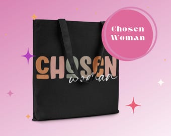 Faith Inspired Custom Canvas Tote Bag, Christian Gift for Women, Scripture Tote, Personalized Bible Study Bag, Inspirational Shopper Bag