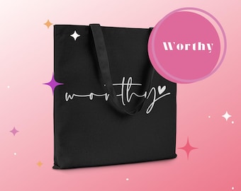 Faith Inspired Custom Canvas Tote Bag, Christian Gift for Women, Scripture Tote, Personalized Bible Study Bag, Inspirational Shopper Bag