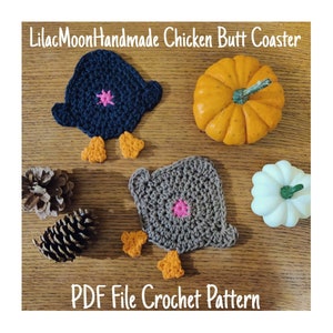 Chicken Butt Coaster PDF Crochet Pattern
