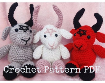 Baby Baphomet Crochet Pattern, Baphomet Devil Toy