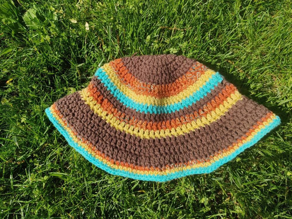 Crochet Bucket Hat 90s Fashion Sun Hat 