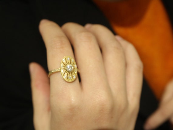 Art deco moissanite engagement ring deals
