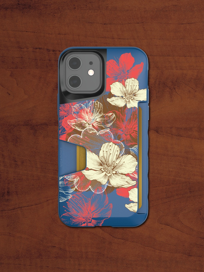Slim Protective Vault Grip Credit Card Cover Smartish Wallet Slayer Vol For iPhone X XS Max 11 12 Mini Pro Max Silk - In Bloom 1