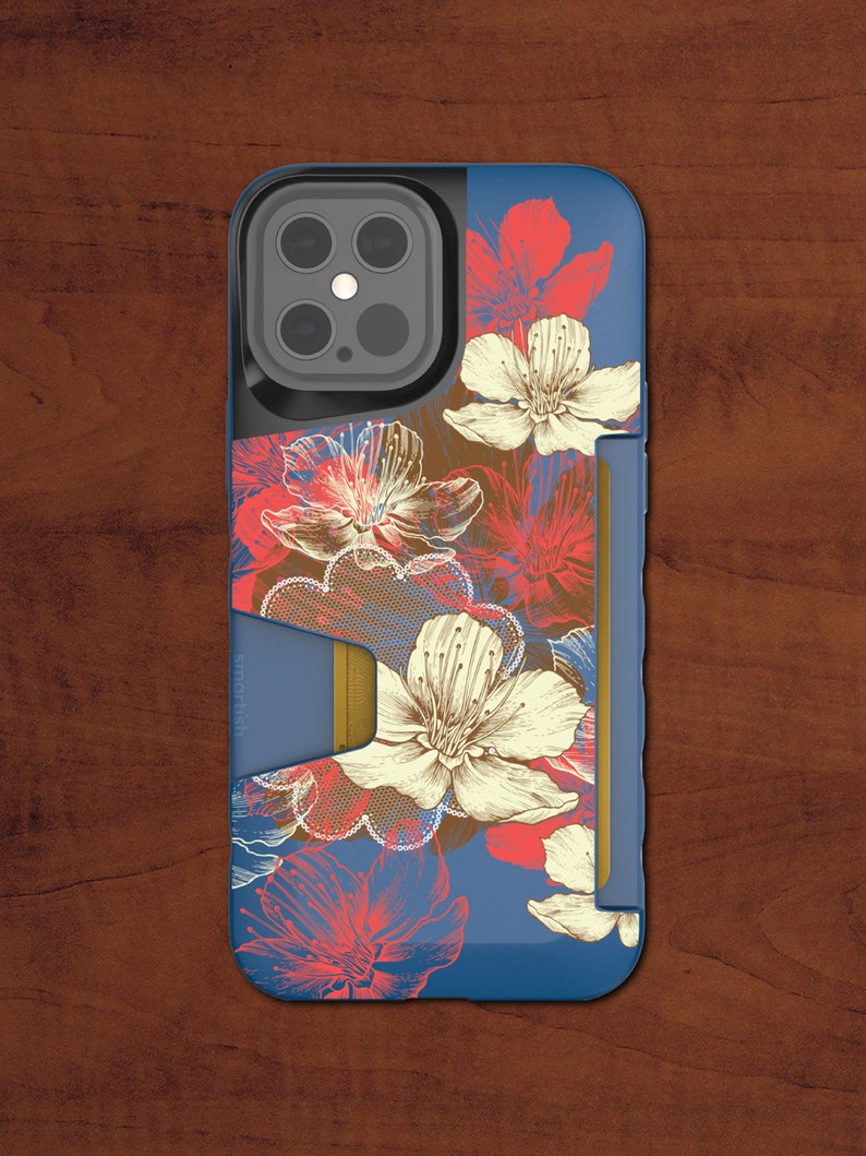 Slim Protective Vault Grip Credit Card Cover Smartish Wallet Slayer Vol For iPhone X XS Max 11 12 Mini Pro Max Silk - In Bloom 1