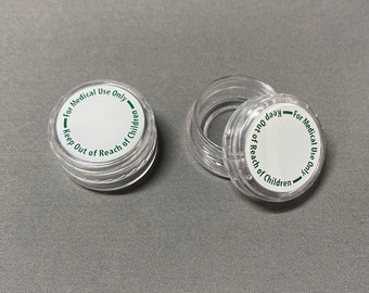 5ml Acrylic Concentrated Container w/ Printed Lid " For Medical Use Only "  Made in USA