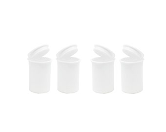 4 Pack WHITE Opaque Small 8 Dram Pop Top Open Bottle Containers