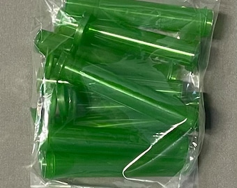 10 Pack 98mm Transparent GREEN Plastic Hinged Lid Vials Flip Top Doob Tube Containers Stash Carrier