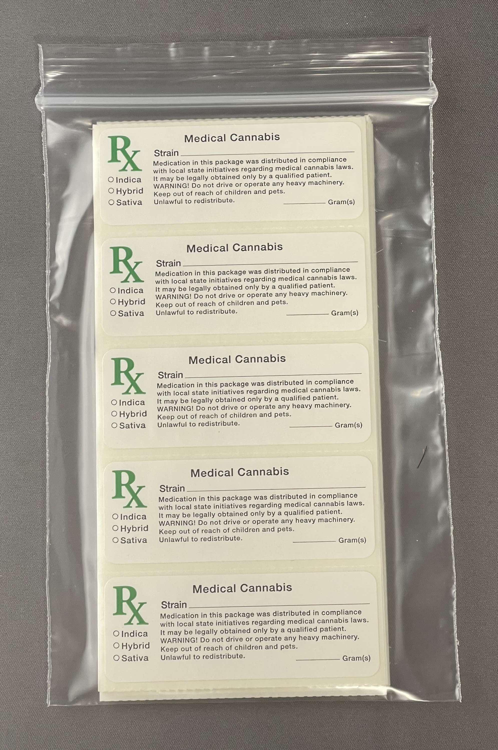 100 LABELS RX Generic Medical Cannabis 420 Marihuana Weed Strain Identifier Stickers