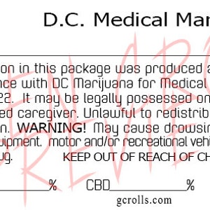 D.C. RX Adesivo medico per prescrizione Erba medica Marijuana Pot Cannabis 420 Identificatore Etichette scaricabili