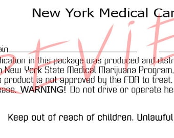 NEW YORK Green Cross Medical Sticker for Prescription Medical Weed Marihuana Marijuana Pot Cannabis 420 Identifier Downloadable Labels