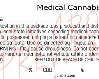 RX Cannabis Medical Sticker for Prescription Medical Weed Marihuana Marijuana Pot 420 Identifier Downloadable Labels
