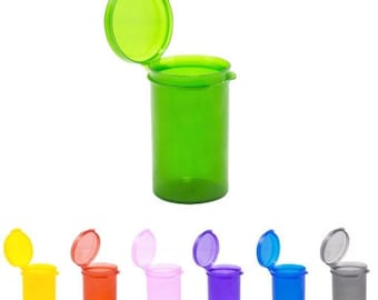 10 Pack Small 6 Dram Lacons One Piece Hinged Lid Plastic Container Craft, Beads, Stash, Seeds, etc... and Made in USA