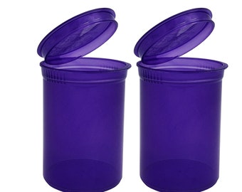 2 Pack 30 Dram Transparent One Piece Plastic PoP ToP Containers Prescription Stash Bottle Made in USA