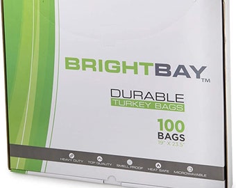 100 SACS DE TURQUIE Produit Brightbay Grands sacs résistants durables de 19 "x 23,5", résistants aux odeurs, résistants à la chaleur et au micro-ondes Fabriqué aux États-Unis