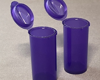 Small 2 Dram Transparent Violet Sized Vials One Piece Plastic Micro Containers Squeeze Top