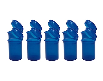 Transparent BLUE 10 Pack Small 8 Dram Pop Top Open Bottle Containers
