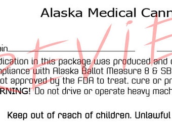ALASKA Green Cross Medical Sticker for Prescription Medical Weed Marihuana Marijuana Pot Cannabis 420 Identifier Downloadable Labels