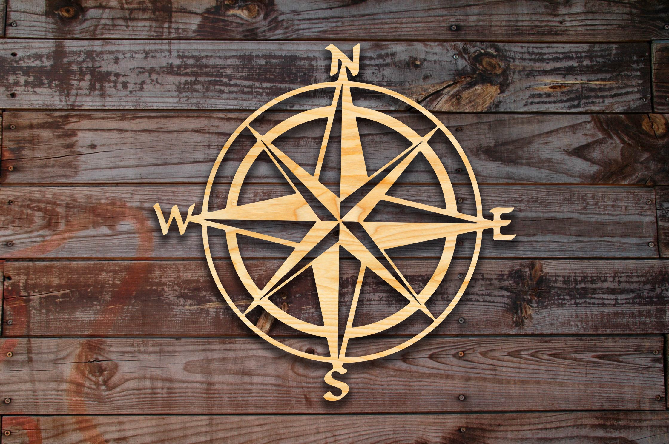 Wind Rose Compass wooden wall decor / decoration sign Etsy