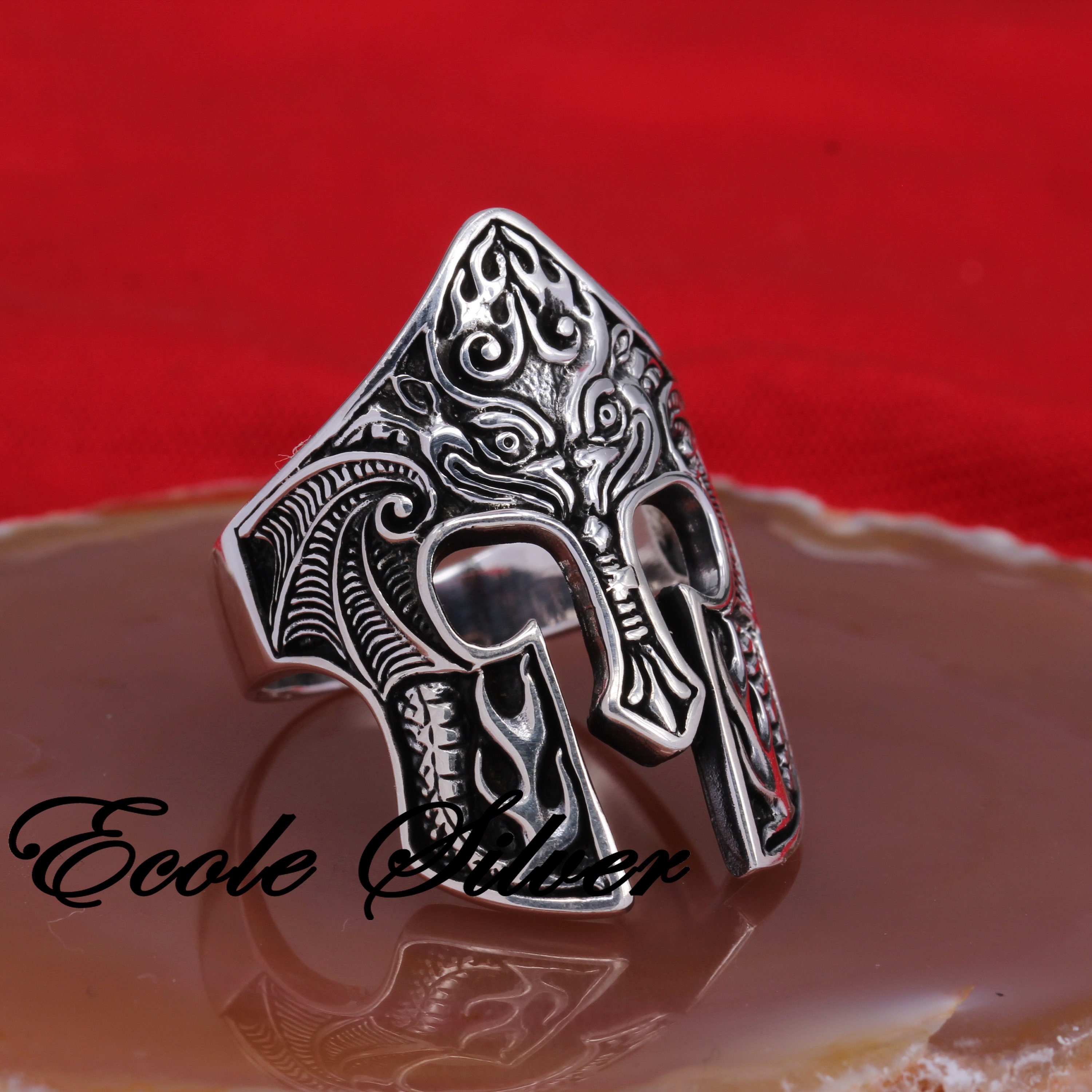 Gladiator Helmet Ring Spartan Warriors Jewelry Inspired by Ancient Battles  Handcrafted Historical Ring for Men and Women - Etsy