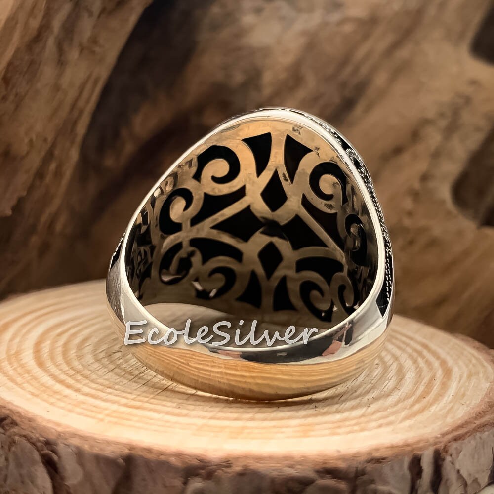 Tiger's Eye Stone Mens Ringsterling Silver Mens - Etsy