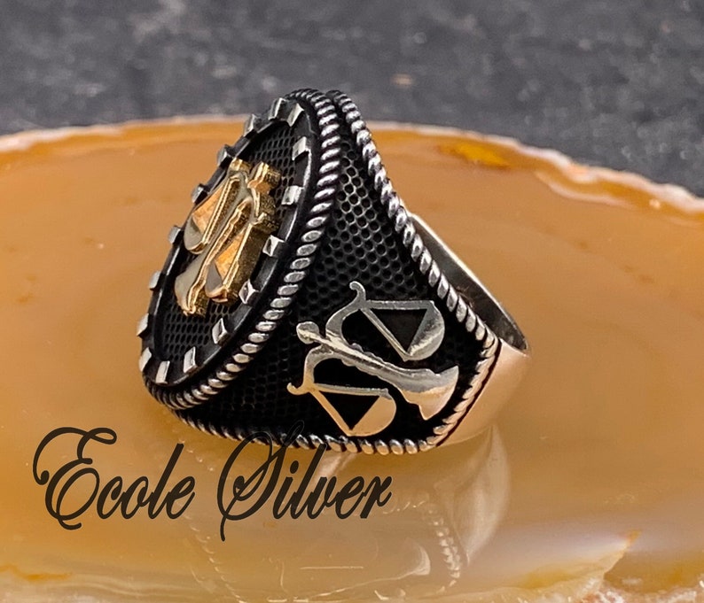 Lawyer Ring Scales of Justice Ring Mens Ring Sterling Silver Etsy