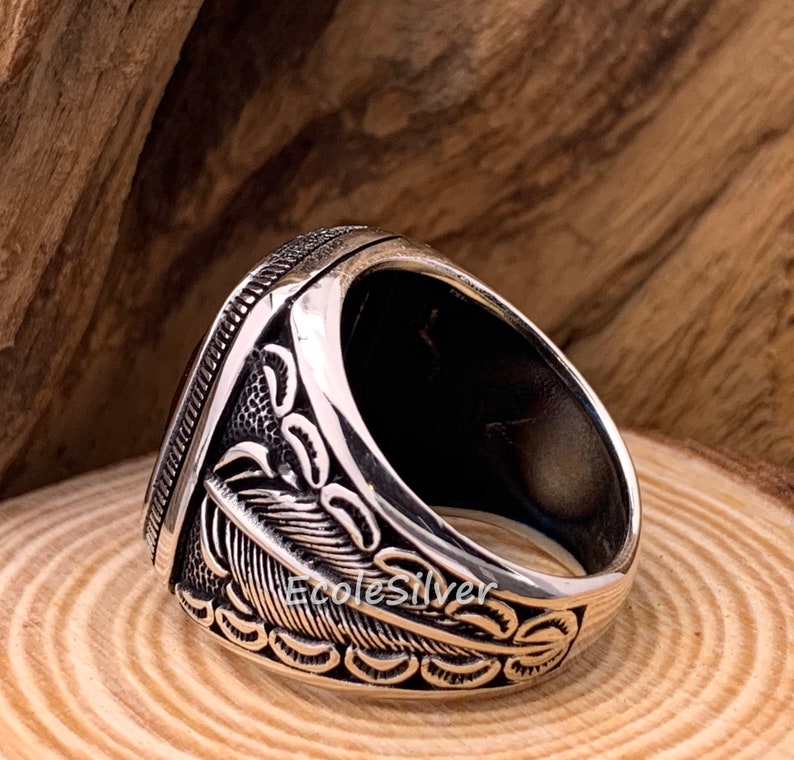 Sterling Silver Mens Ring,Sapphire Men Ring,Men Sapphire Ring,Sapphire Gemstone Men Ring,Sapphire Stone Ring,Silver Men Ring,Ring For Men