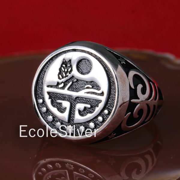 chechen ring ichkeria anthem ring Sterling Silver mens ring