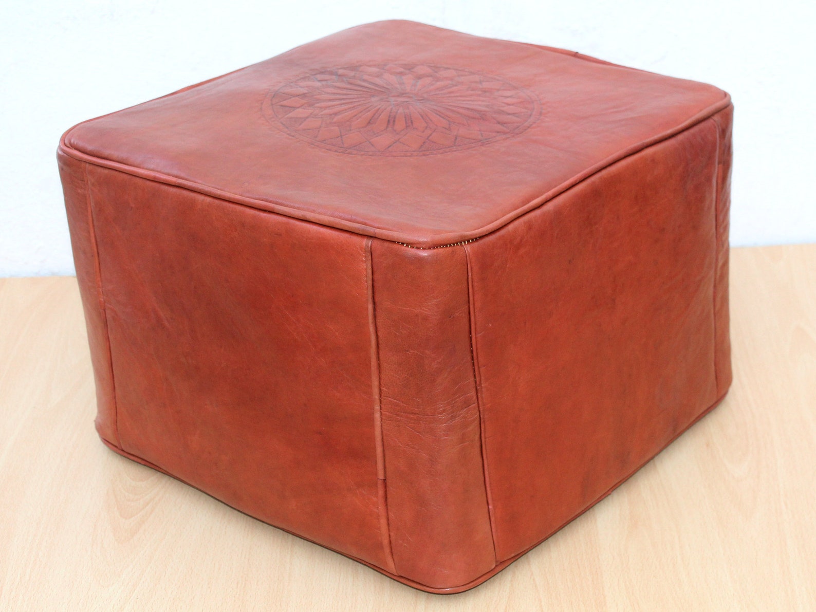 Square Leather Pouf Moroccan Pouf Footstool Ottoman Pouf Etsy