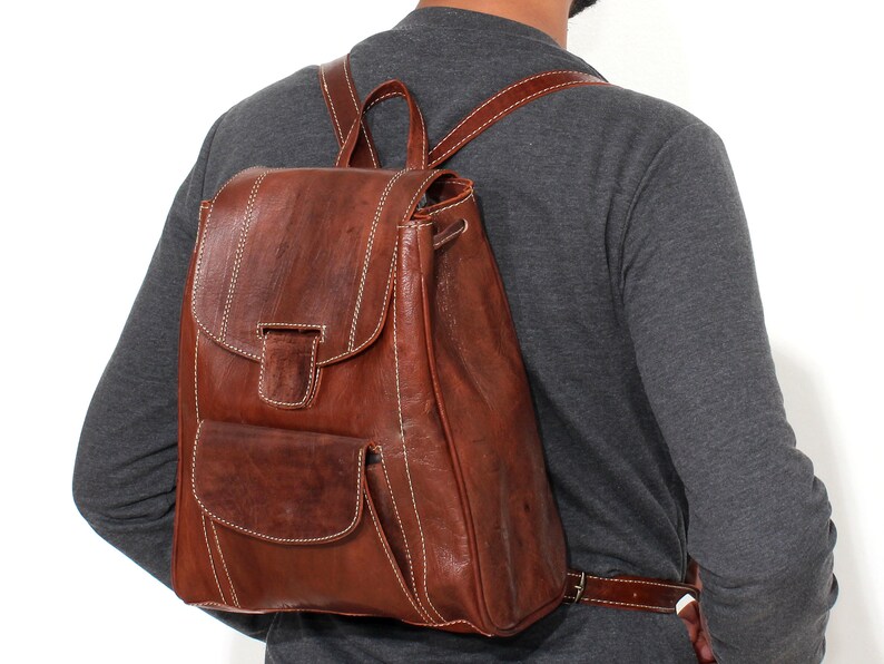 Moroccan Leather bag Leather Backpack Women Womens leather backpack School Backpack Men brown| Leather backpack Gift for her