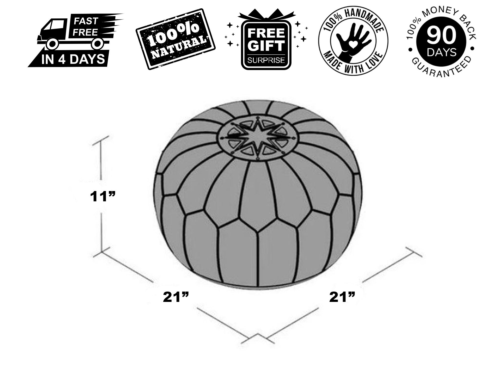 Pouf Ottoman Leather Moroccan Pouf Footstool Ottoman Etsy