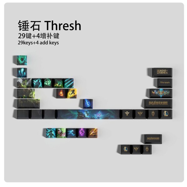 League of Legends Thresh 29 Keycaps-set | OEM-profiel | Gamen | Anime | Aangepast