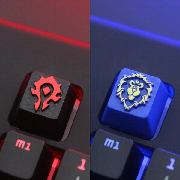 Blizzard World of Warcraft Allianz und Horde Logo Aluminium Keycap | Spielen | Individuell | Wau