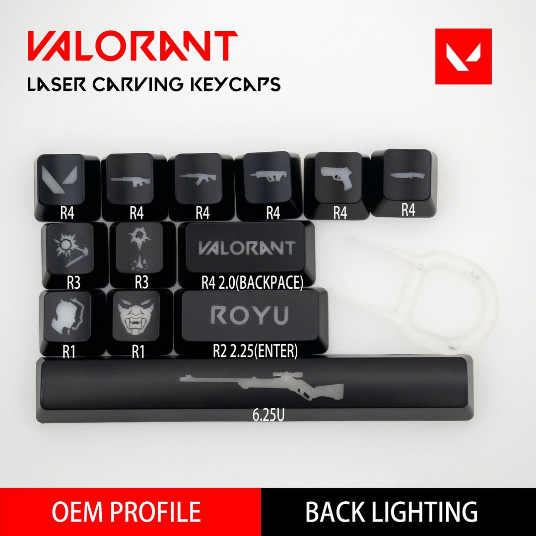 Valorant Yoru Backlit Laser Engraved Keycaps OEM Profile Gaming Anime ...