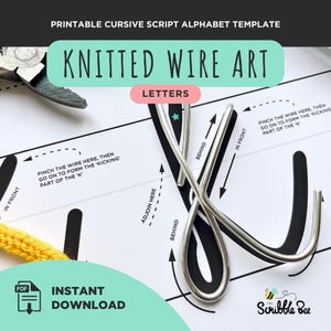Cursive Script Alphabet Template | Hand-Drawn Font for Wire Words (PDF Download)