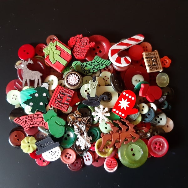 50 g de boutons décors noël scrapbooking