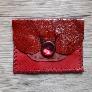 porte-monnaie cuir rouge