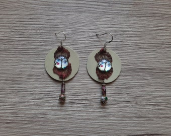 organza leather earrings