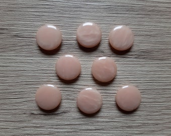 8 boutons rose saumon  à pied 18 mm