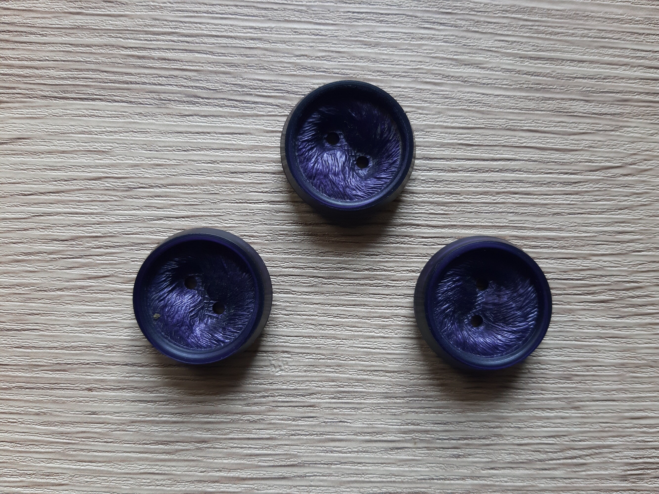 Lot De 6 Gros Boutons Vintage Ovale – Bleu Foncé – 2,1 Cm X 2,8 Cm – Référence 4739