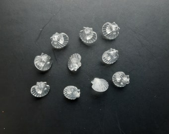 10 transparent shell buttons 12 mm