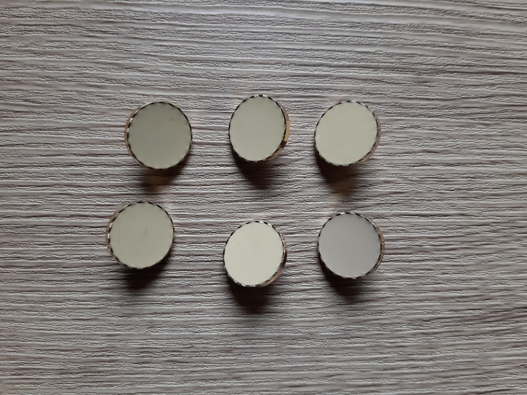 6 Round Yellow Buttons With 15 Mm Foot - Etsy