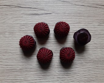 6 boutons bordeaux vintage 20 mm